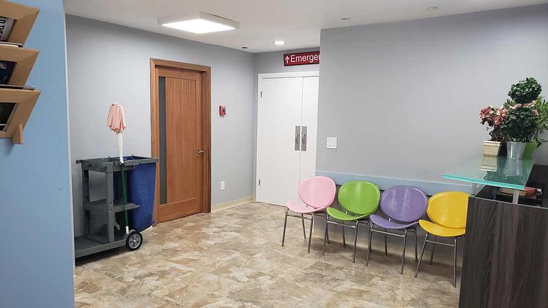 Hospital waiting room angle